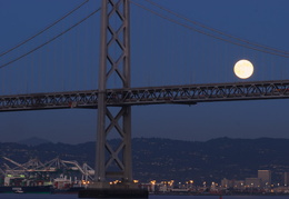 Bay Bridge & full moon